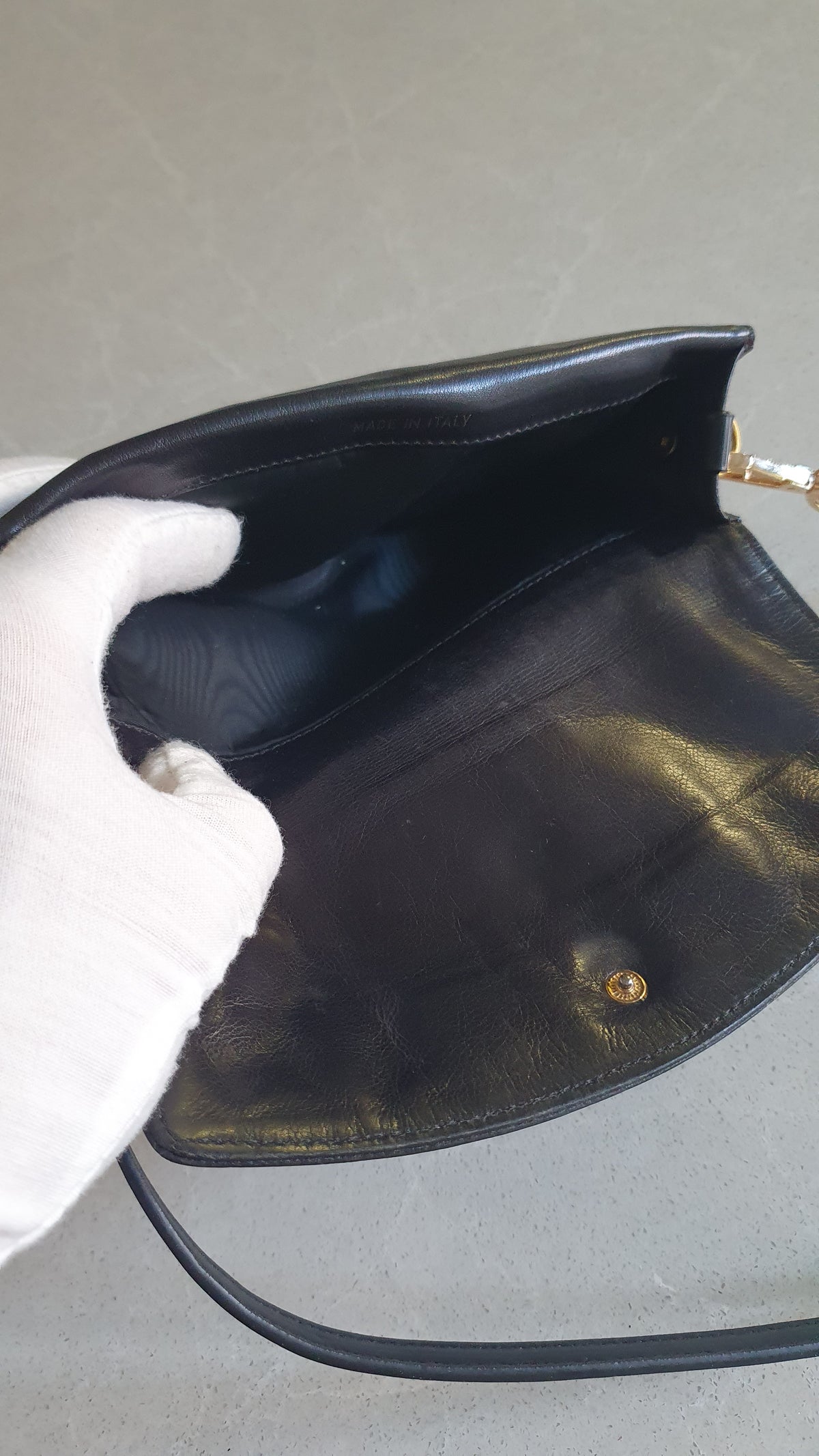 Authentic Vintage Chanel Upcycle Black Caviar Shoulder Wallet with Strap