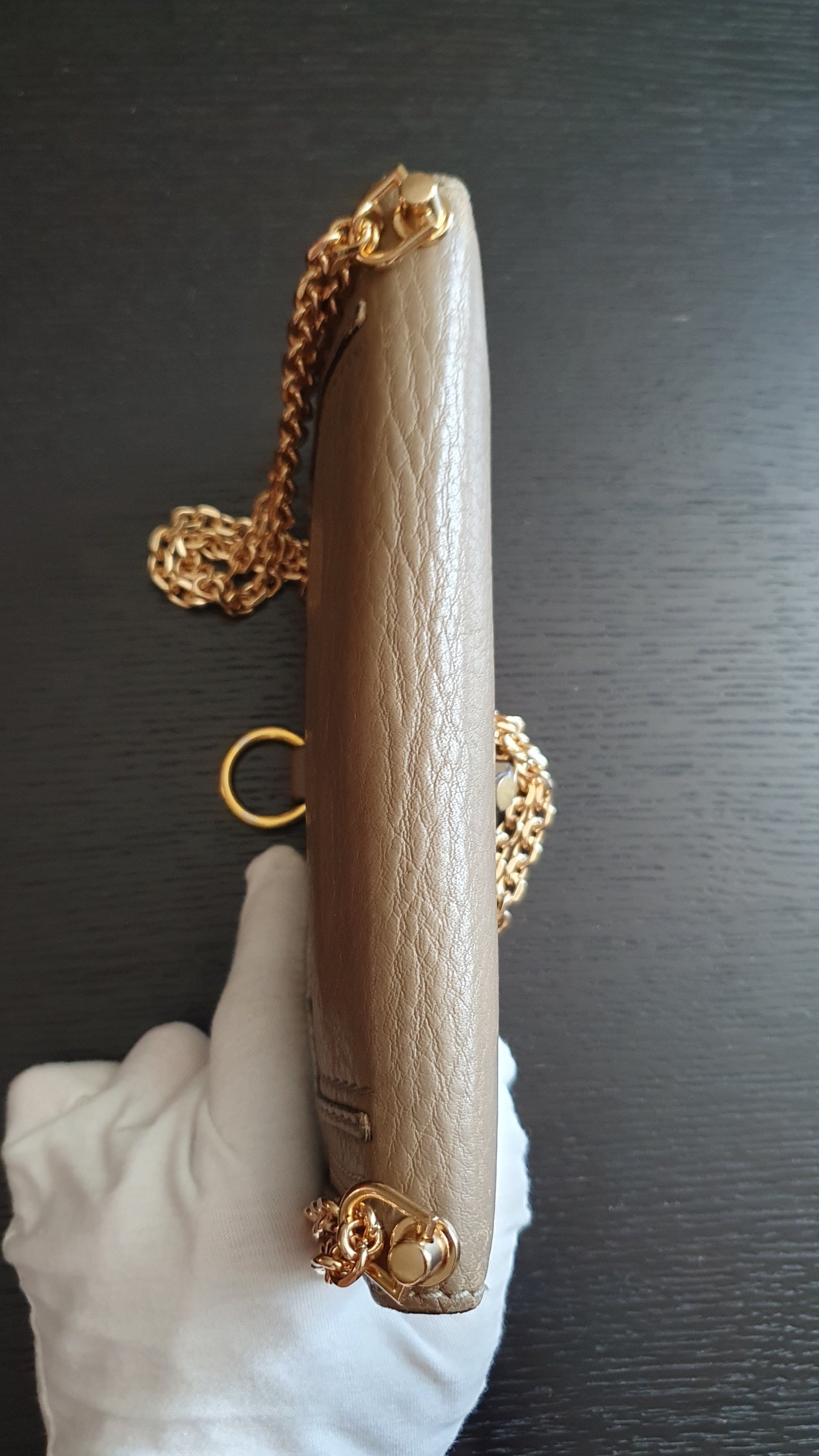 Authentic Chloé Upcycle Leather Wallet with Versatile Chain