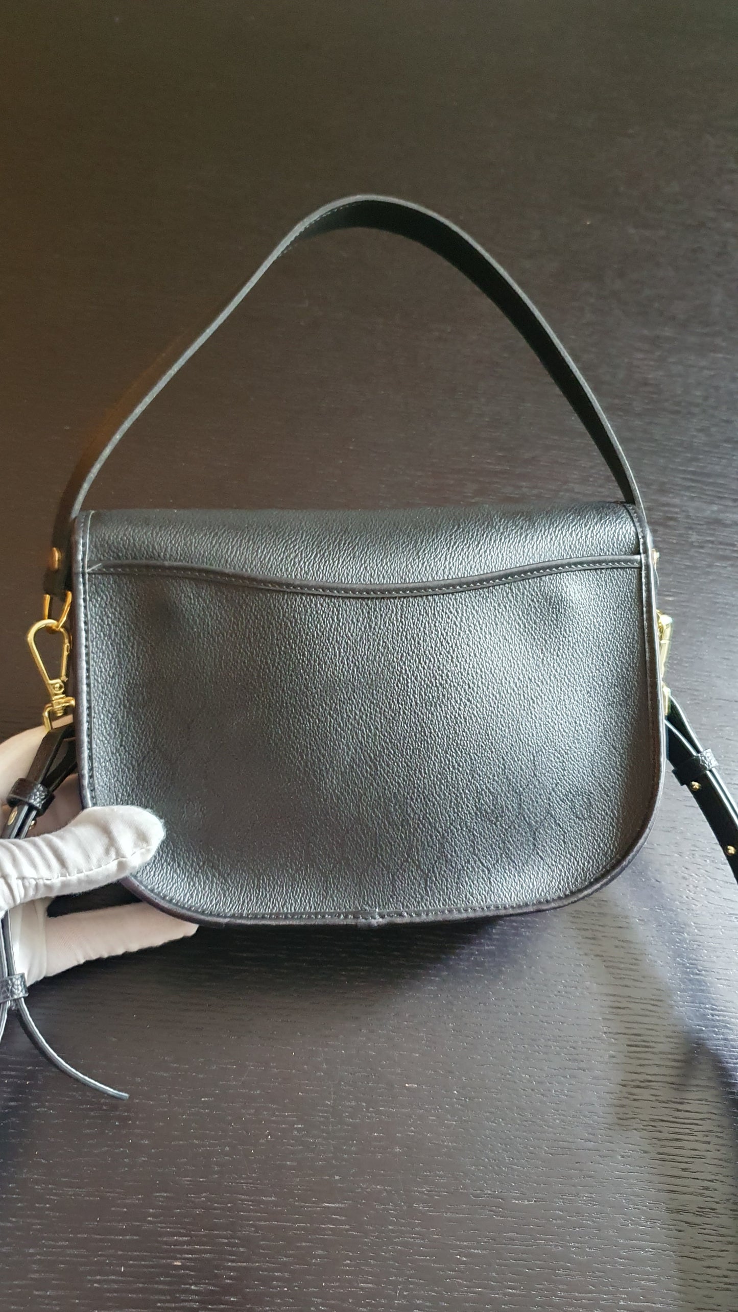 Authentic Vintage Dior Upcycle Black Purse with Chain & Strap