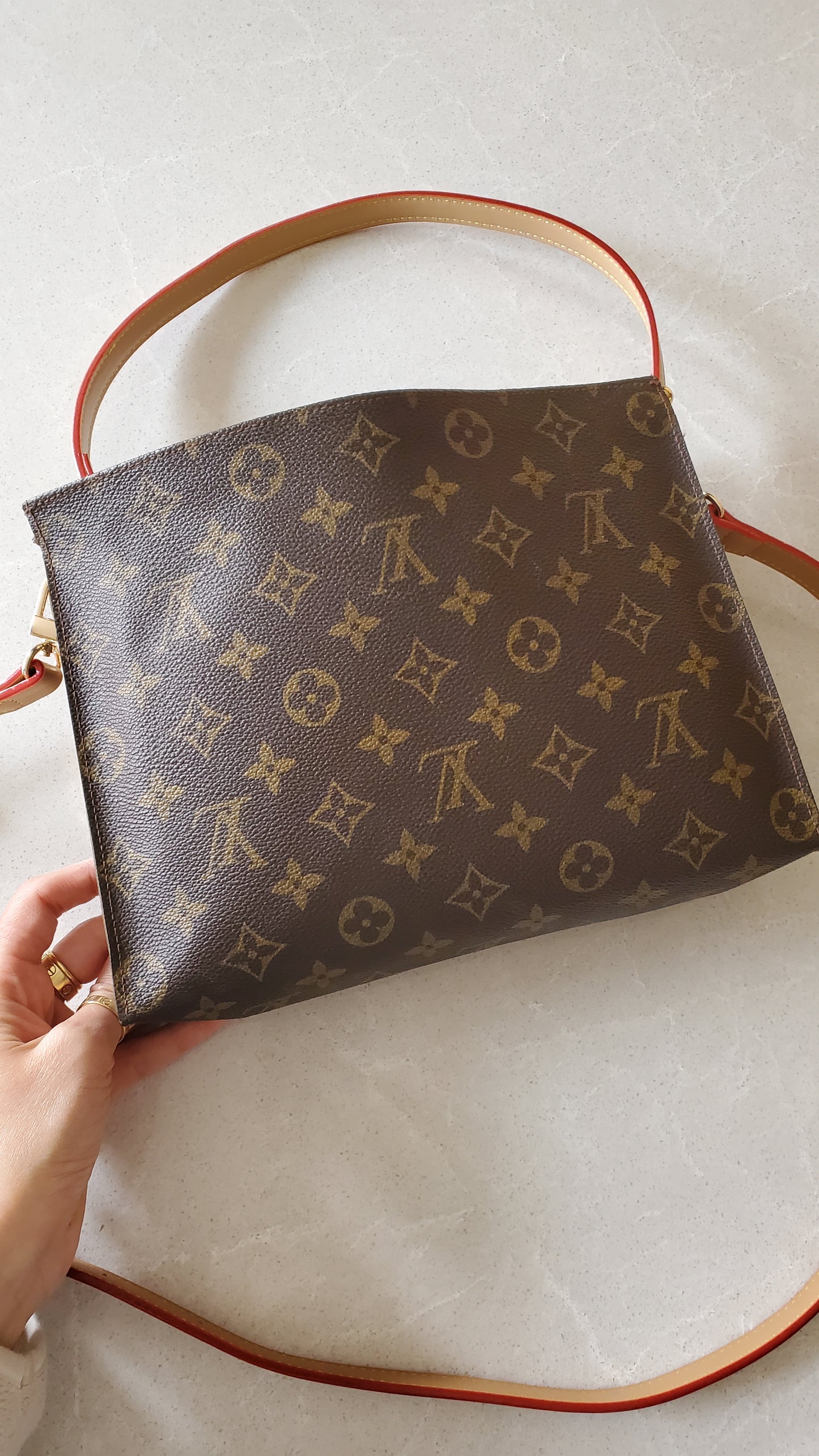 Authentic Vintage Louis Vuitton Upcycle Toiletry Pouch with Chain & 2 Straps (with insert)