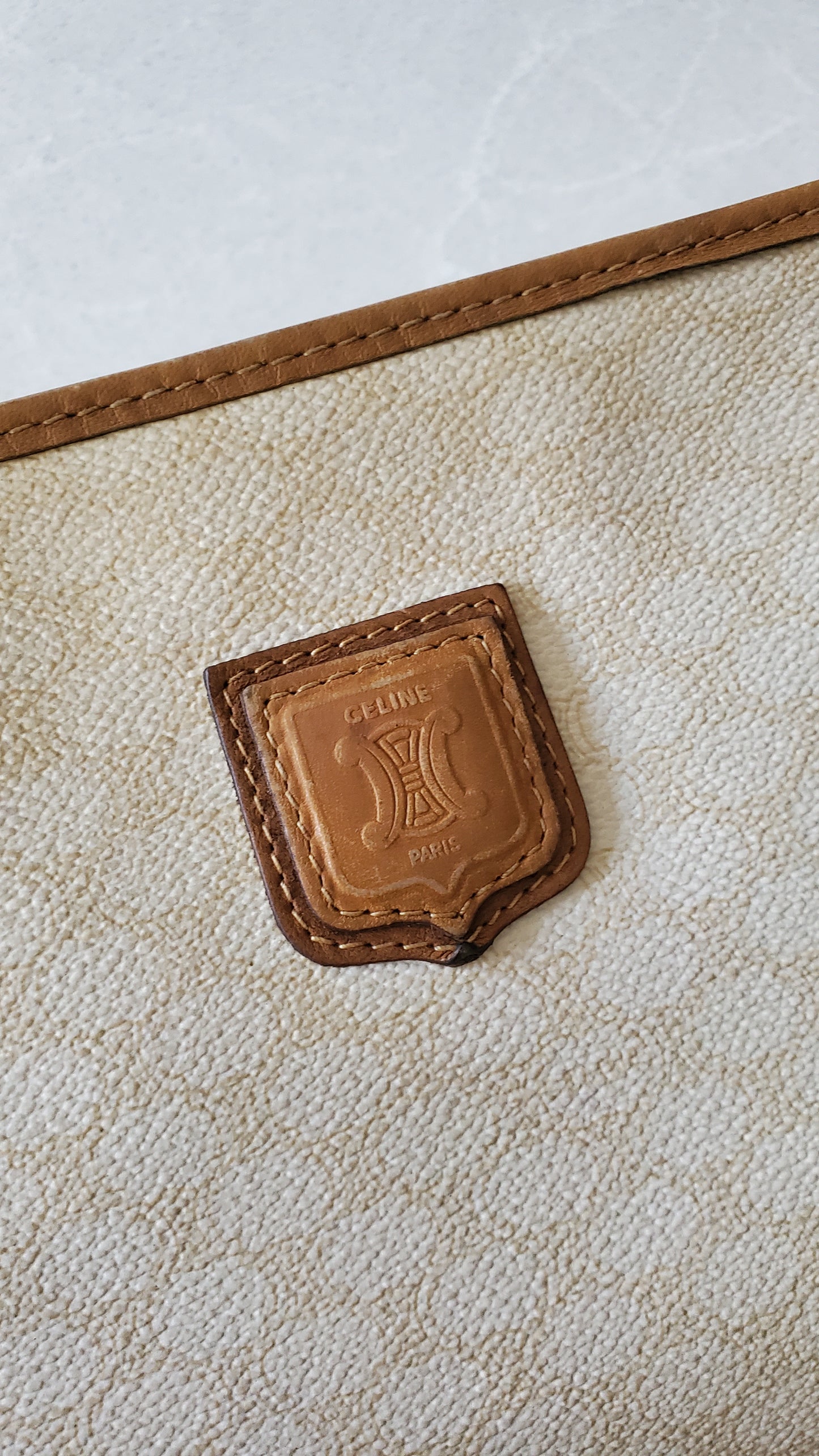 Authentic Vintage Celine Upcycle White Purse on Chain