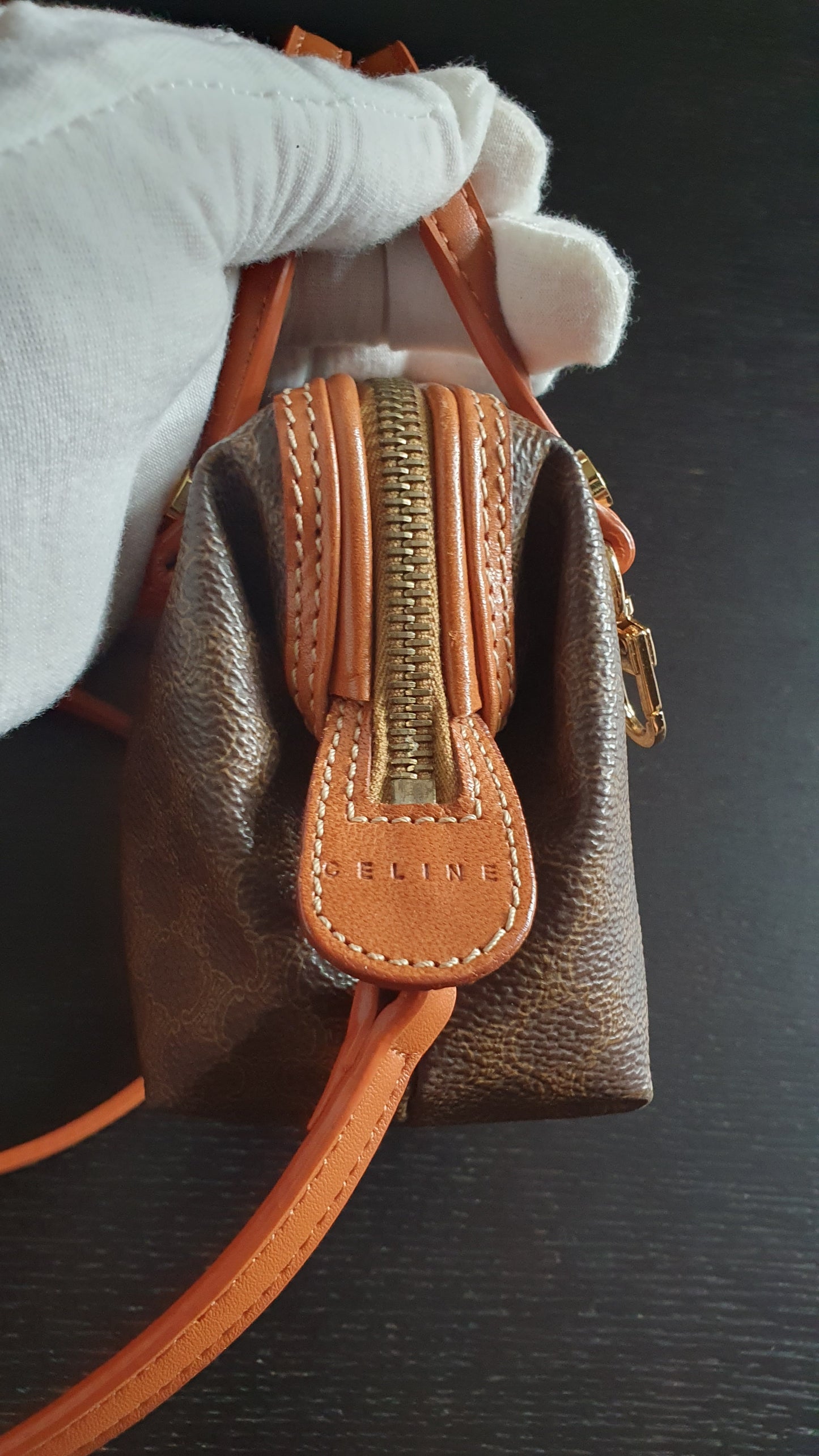 Authentic Vintage Celine Upcycle Small Brown Purse with Straps