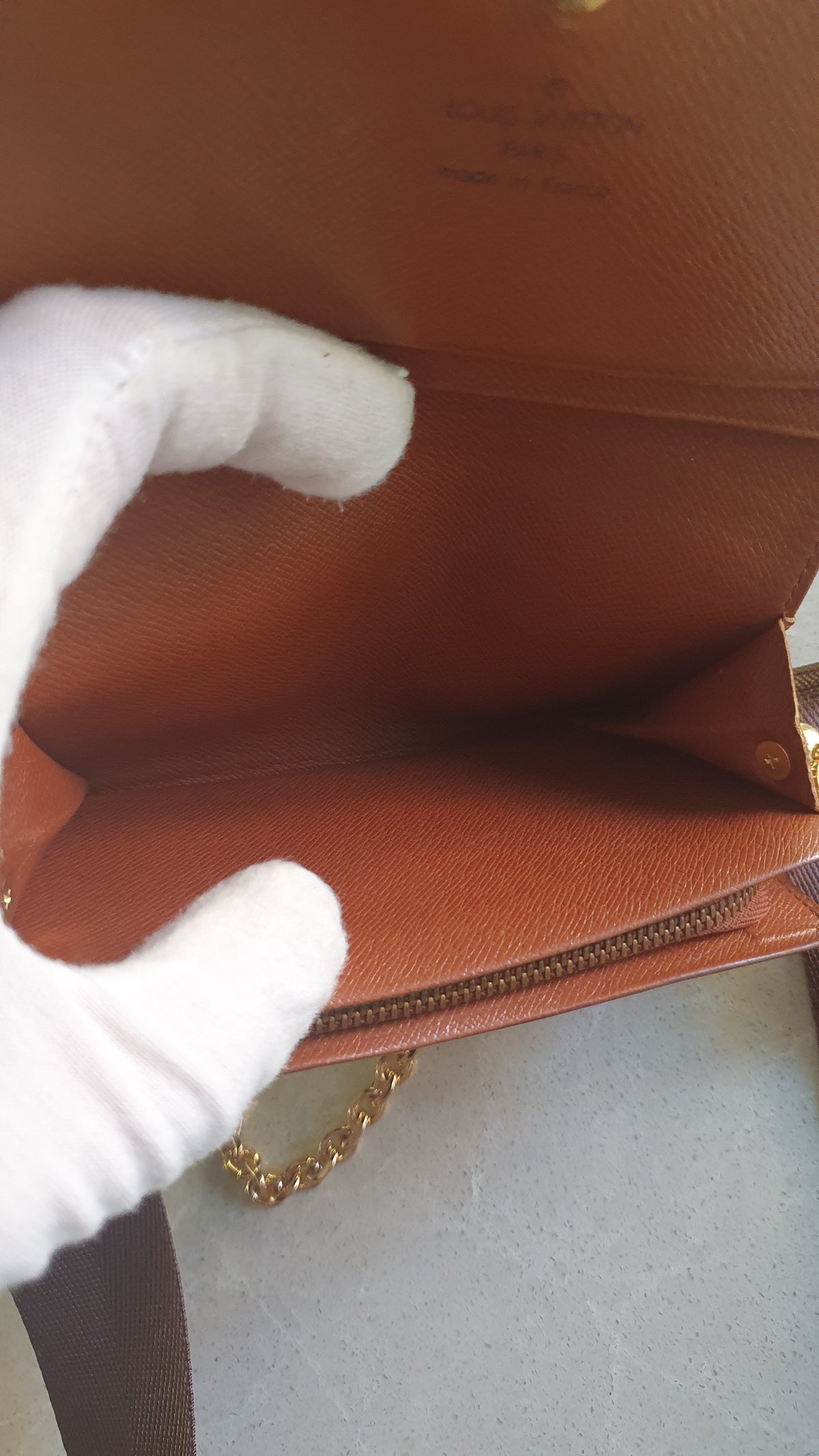 Authentic Vintage Louis Vuitton Upcycle Small Wallet with Strap and Chain