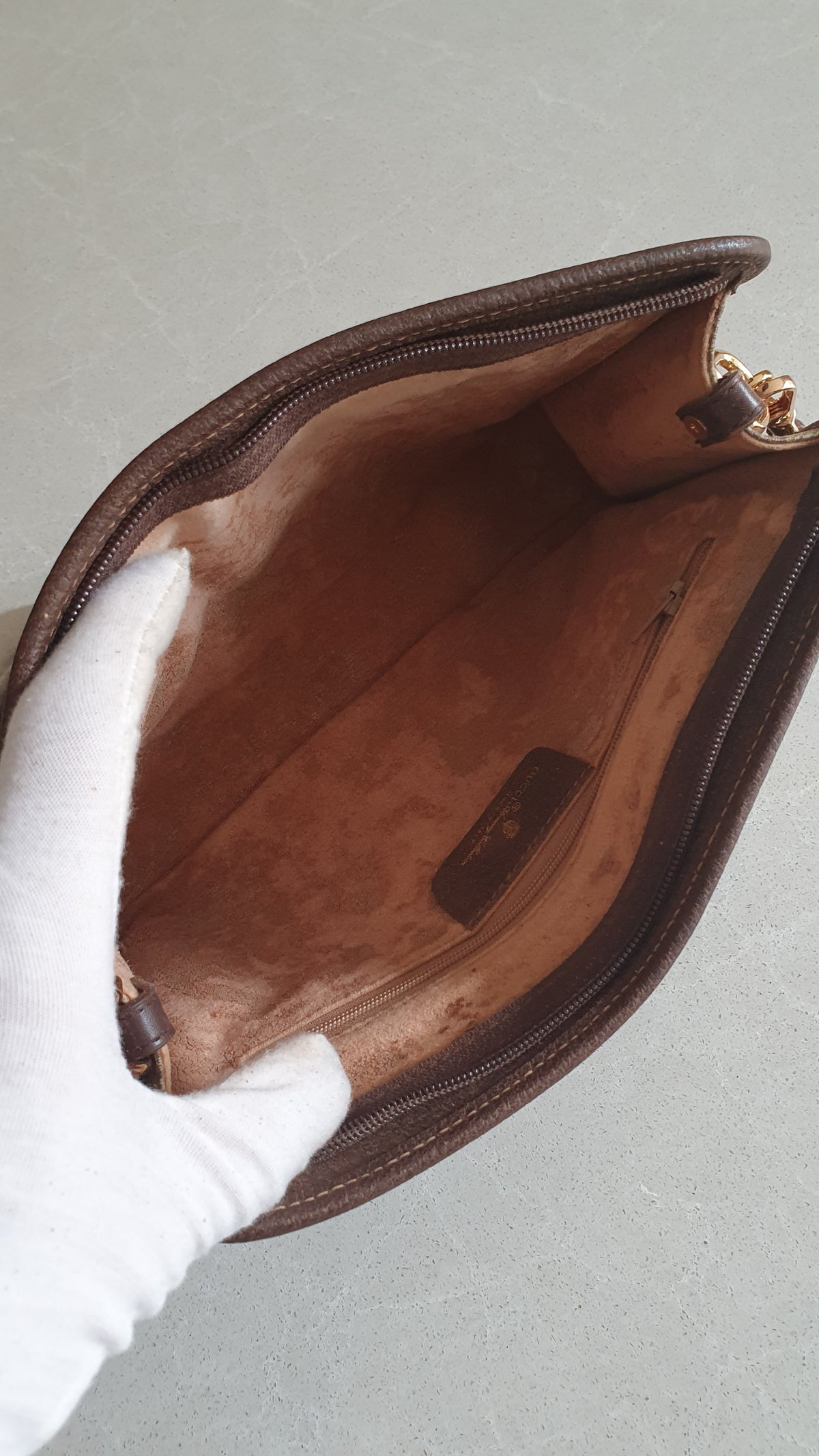 Authentic Vintage Gucci Upcycle Brown Purse with Straps and Chain
