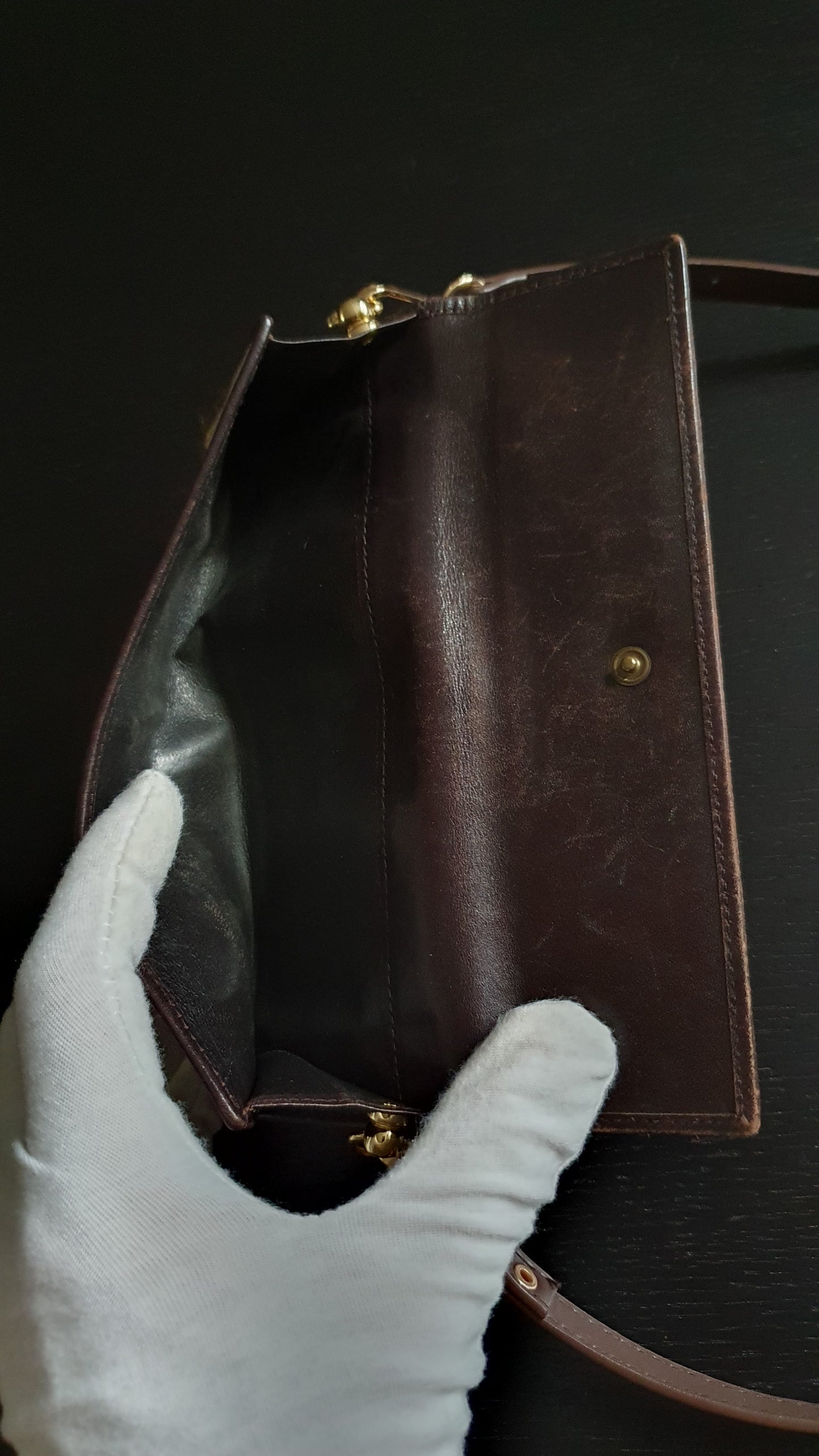 Authentic Gucci Upcycle Brown Wallet with Shoulder Strap