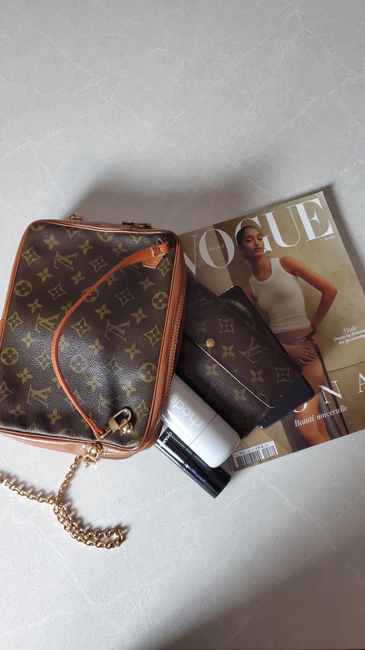 Authentic Vintage Louis Vuitton Upcycle Purse with Strap & Chain