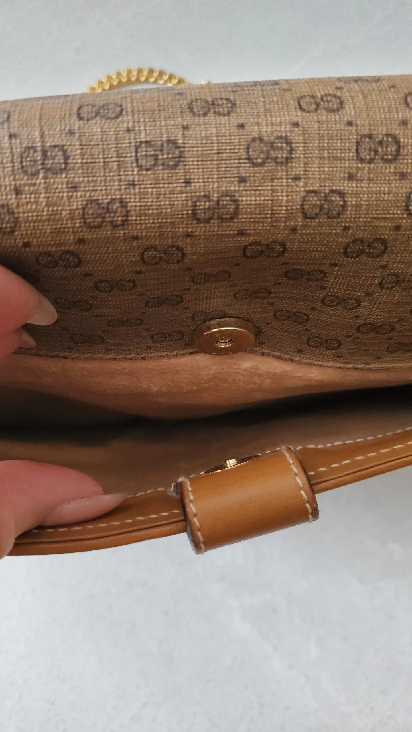 Authentic Vintage Gucci Upcycle 3 Compartments Purse on Chains