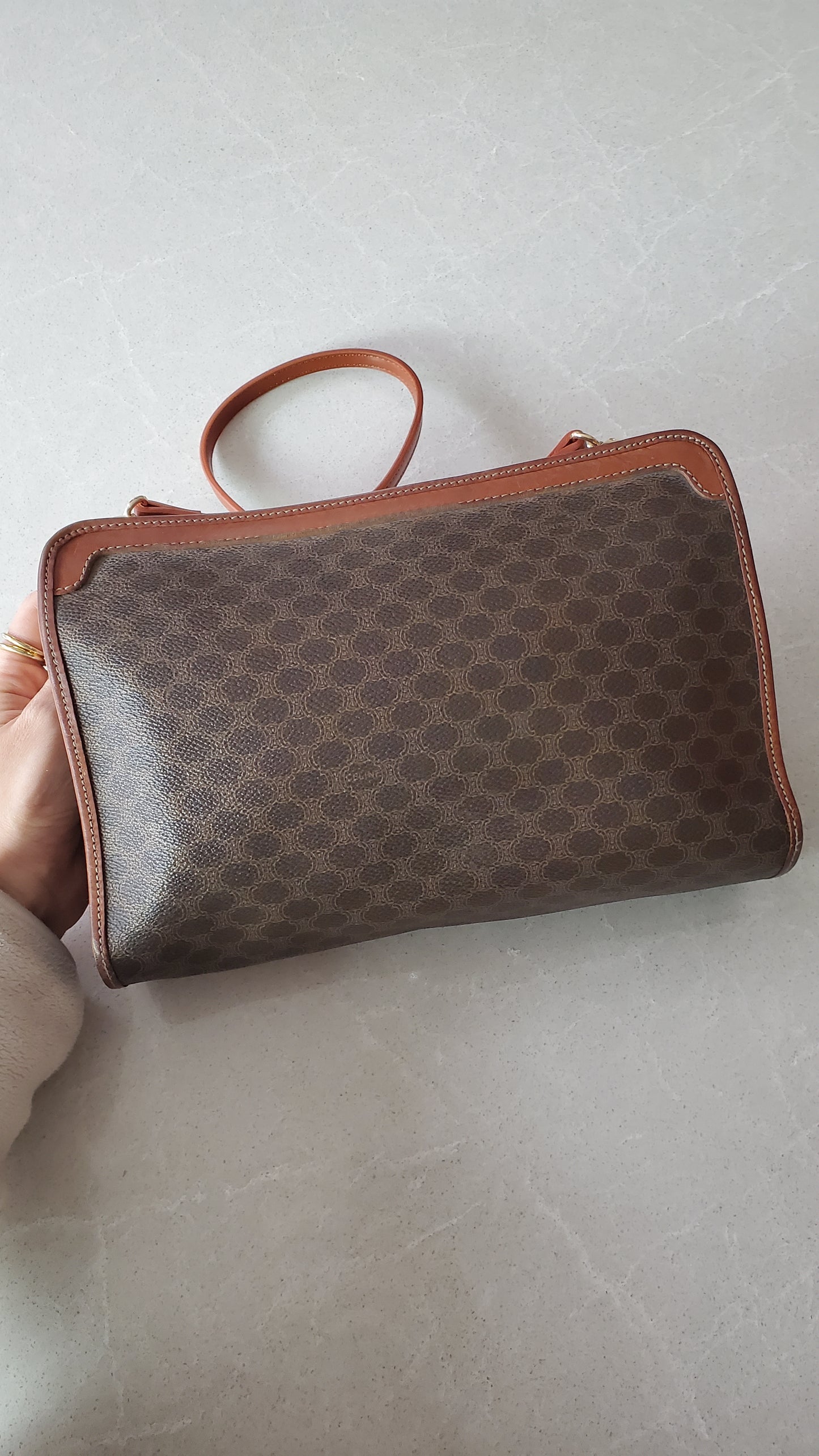 Authentic Vintage Celine (L) Upcycle Brown Shoulder Purse