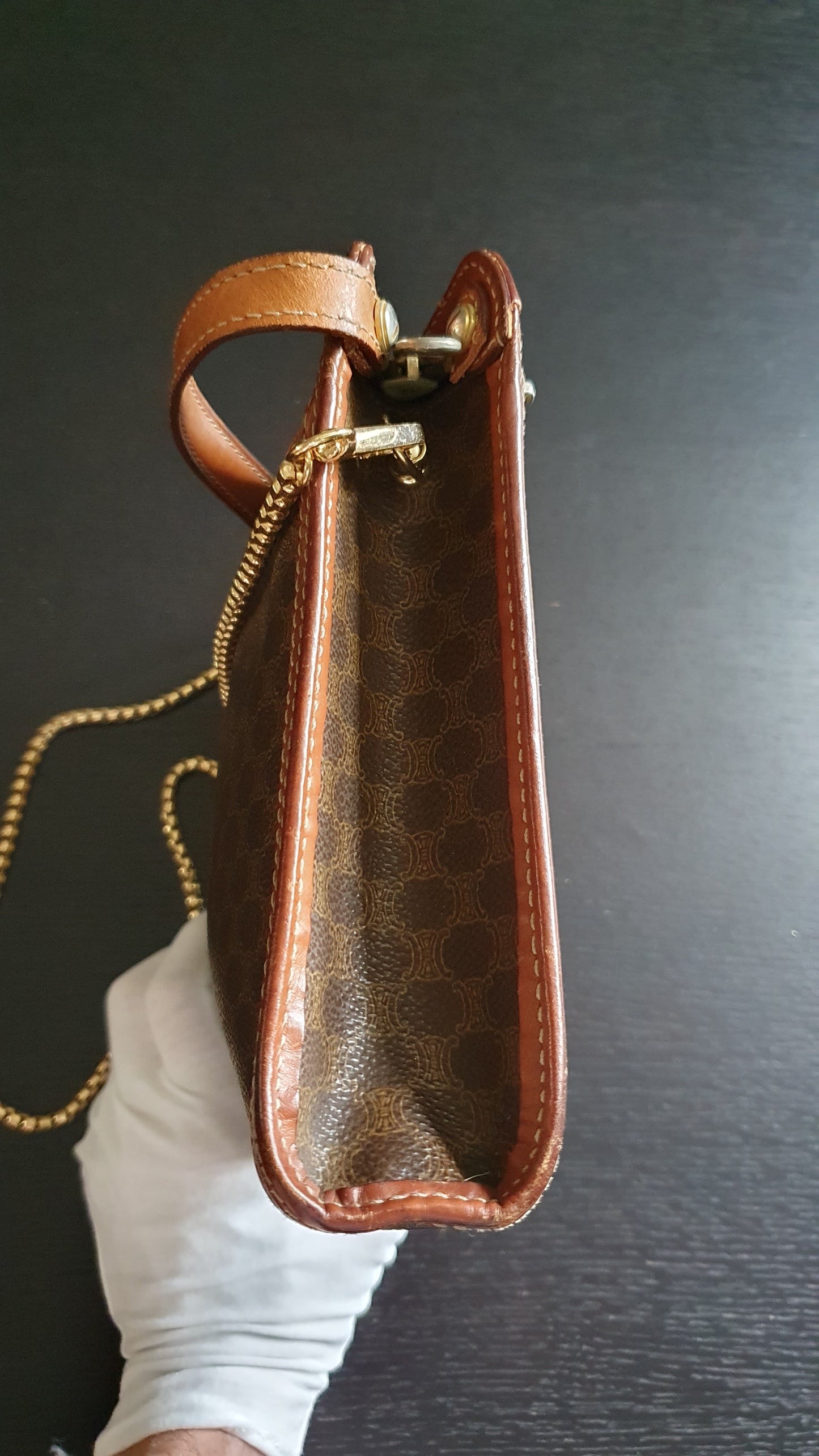 Authentic Vintage Celine Upcycle Purse (with Single Handle Strap)