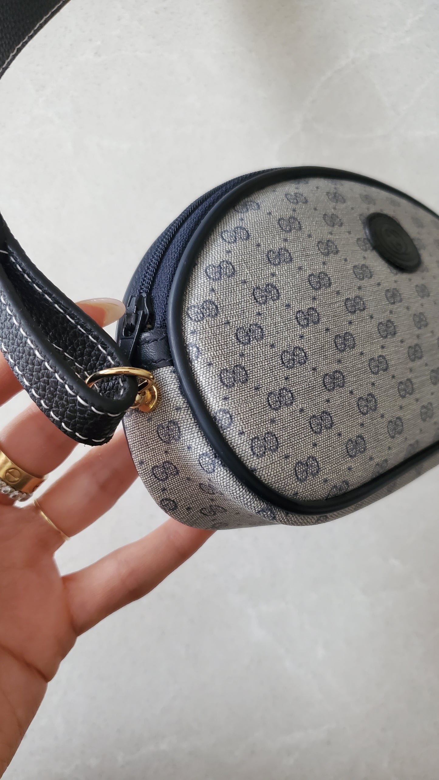*Rare* Authentic Vintage Gucci Upcycle Shoulder Moon Purse with Strap