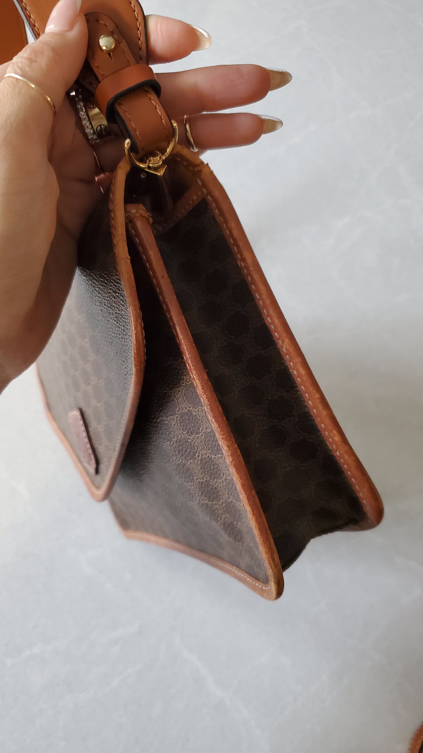 Authentic Vintage Celine Versatile Shoulder/ Crossbody Brown Purse