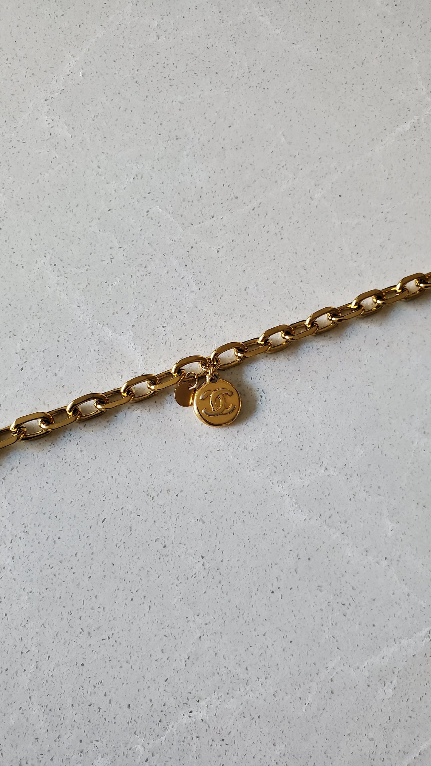 Authentic Vintage Chanel Upcycle Gold Chunky Chain Necklace