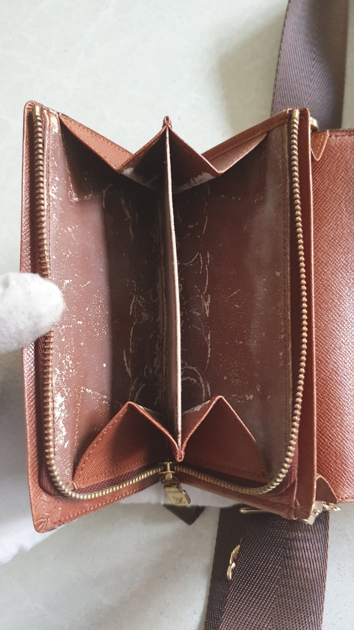 Authentic Vintage Louis Vuitton Upcycle Small Wallet (2) with Strap and Chain