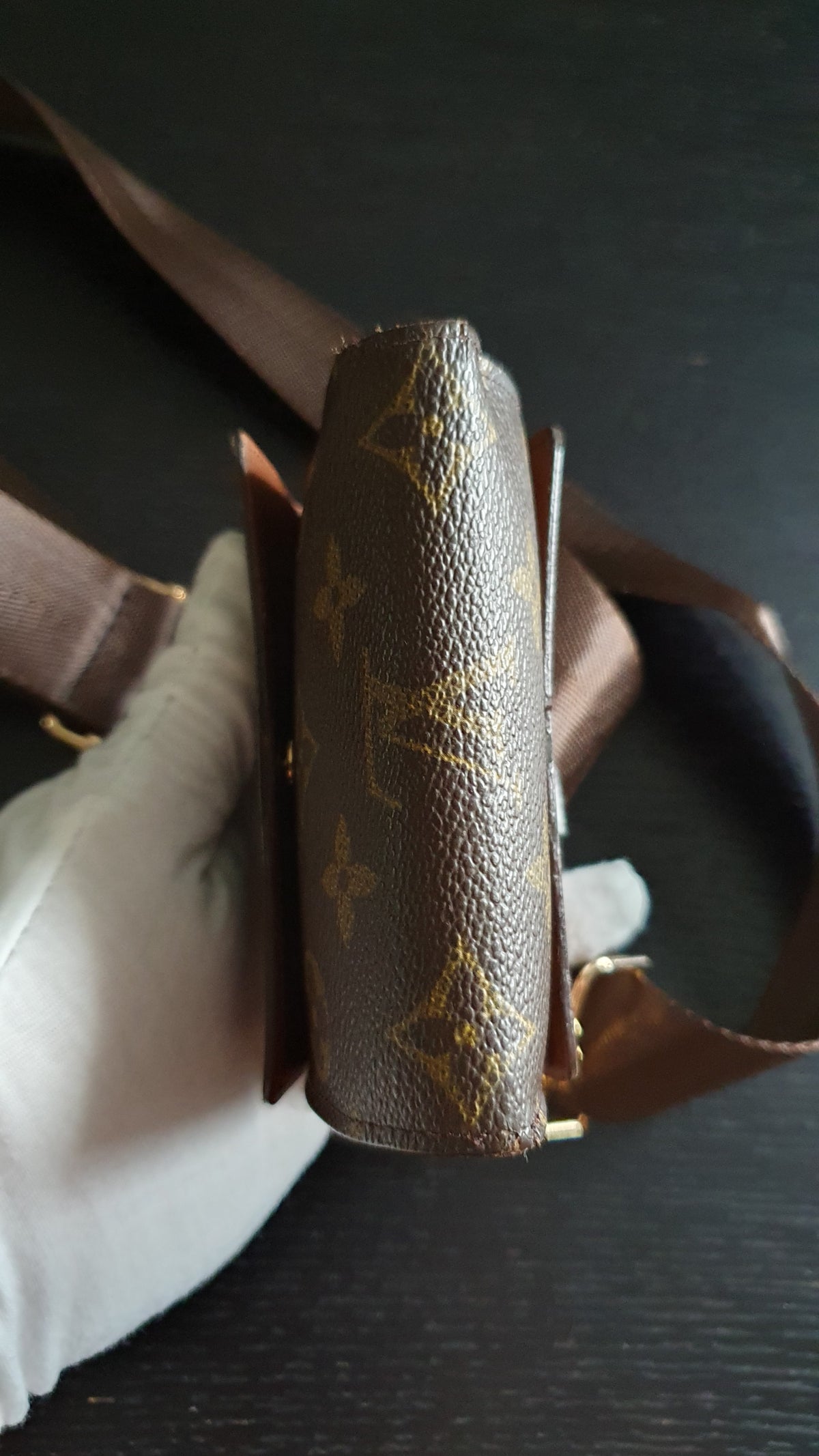 Authentic Vintage Louis Vuitton (3) Upcycle Small Wallet on Chain & Strap