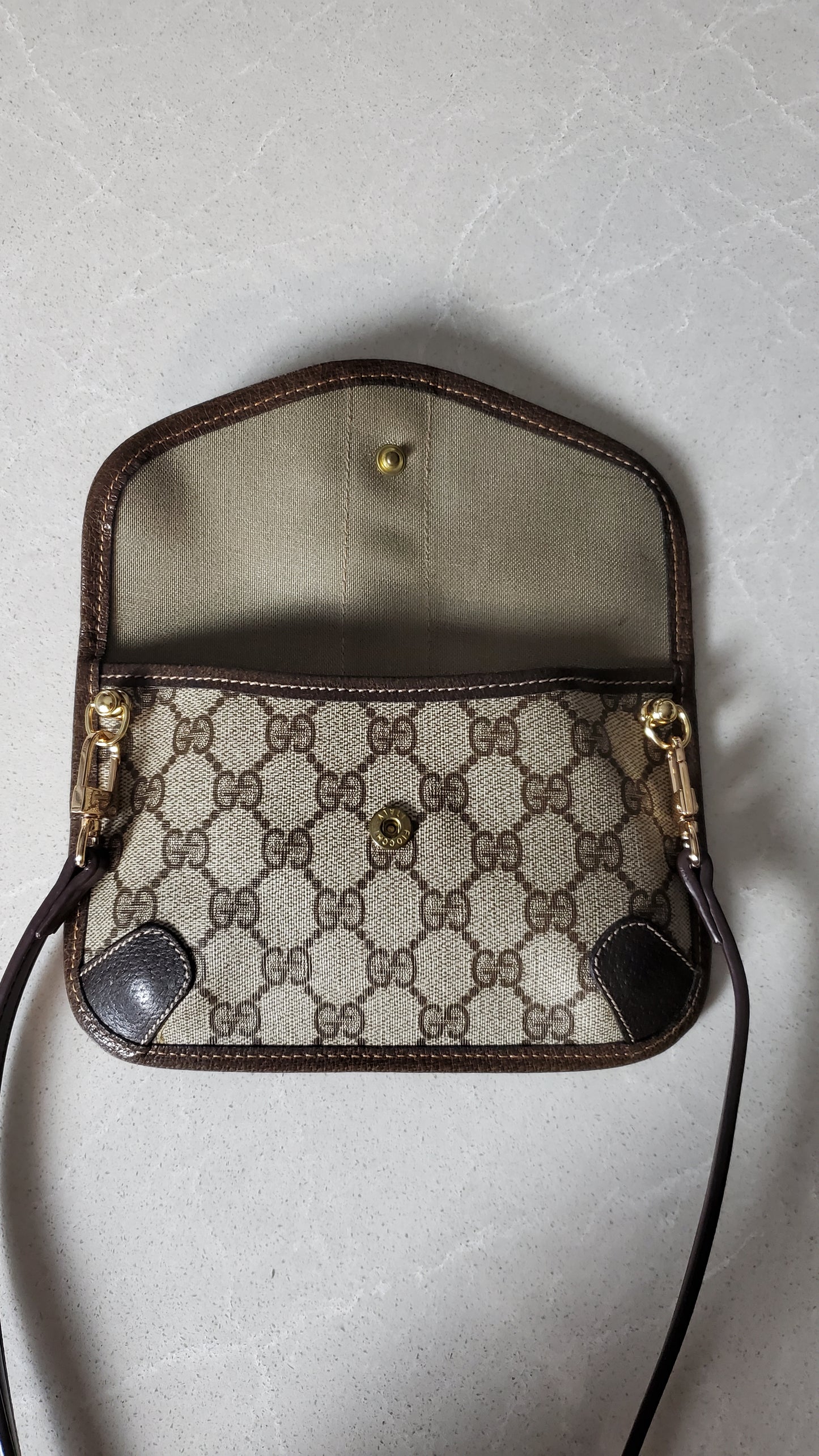 Authentic Vintage Gucci Upcycle Pouch with Strap