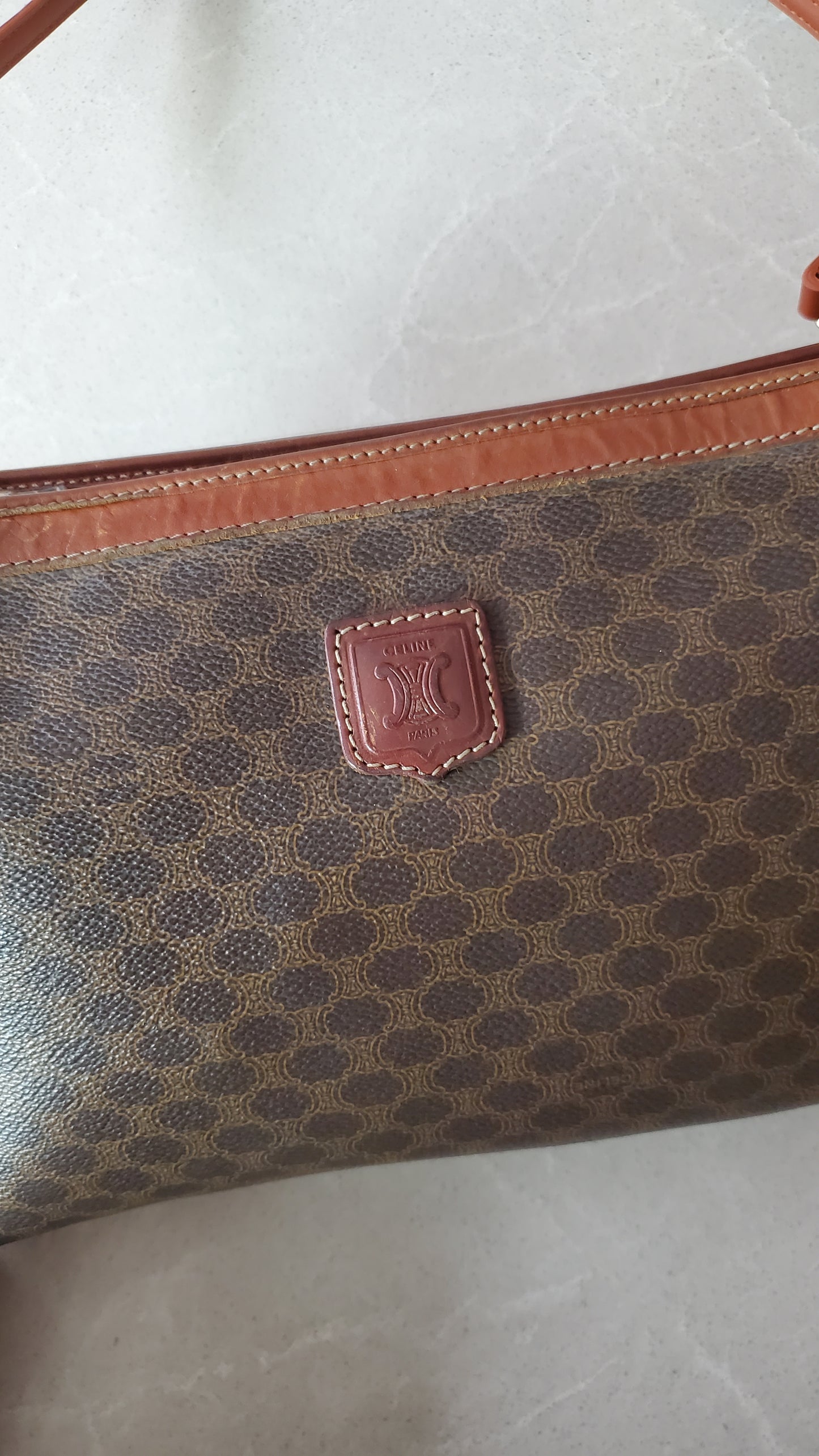 Authentic Vintage Celine (L) Upcycle Brown Shoulder Purse