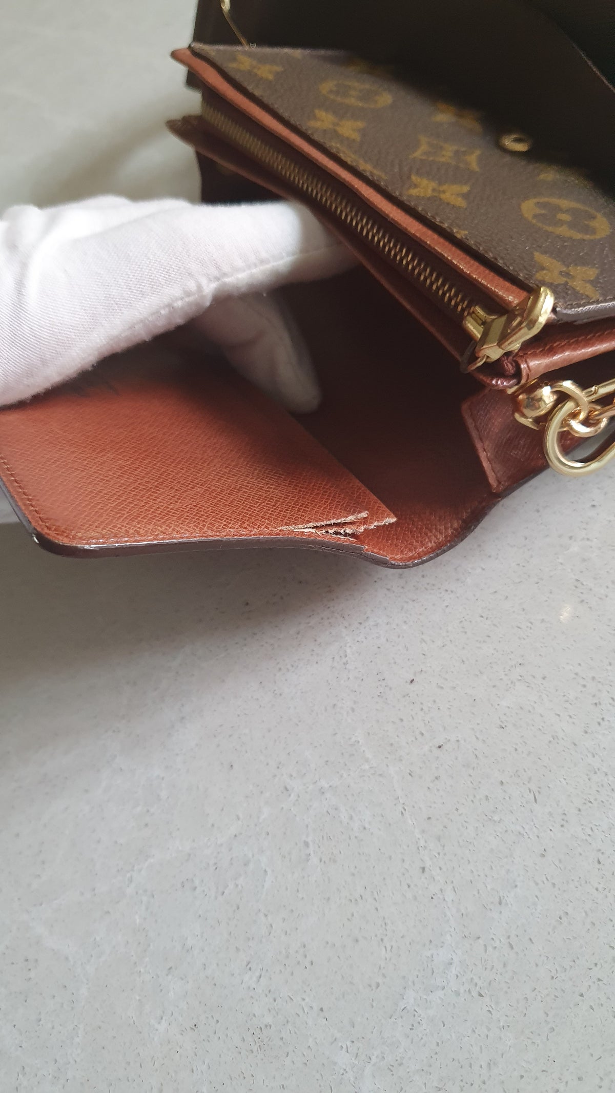 Authentic Vintage Louis Vuitton Upcycle Small Wallet (2) with Strap and Chain