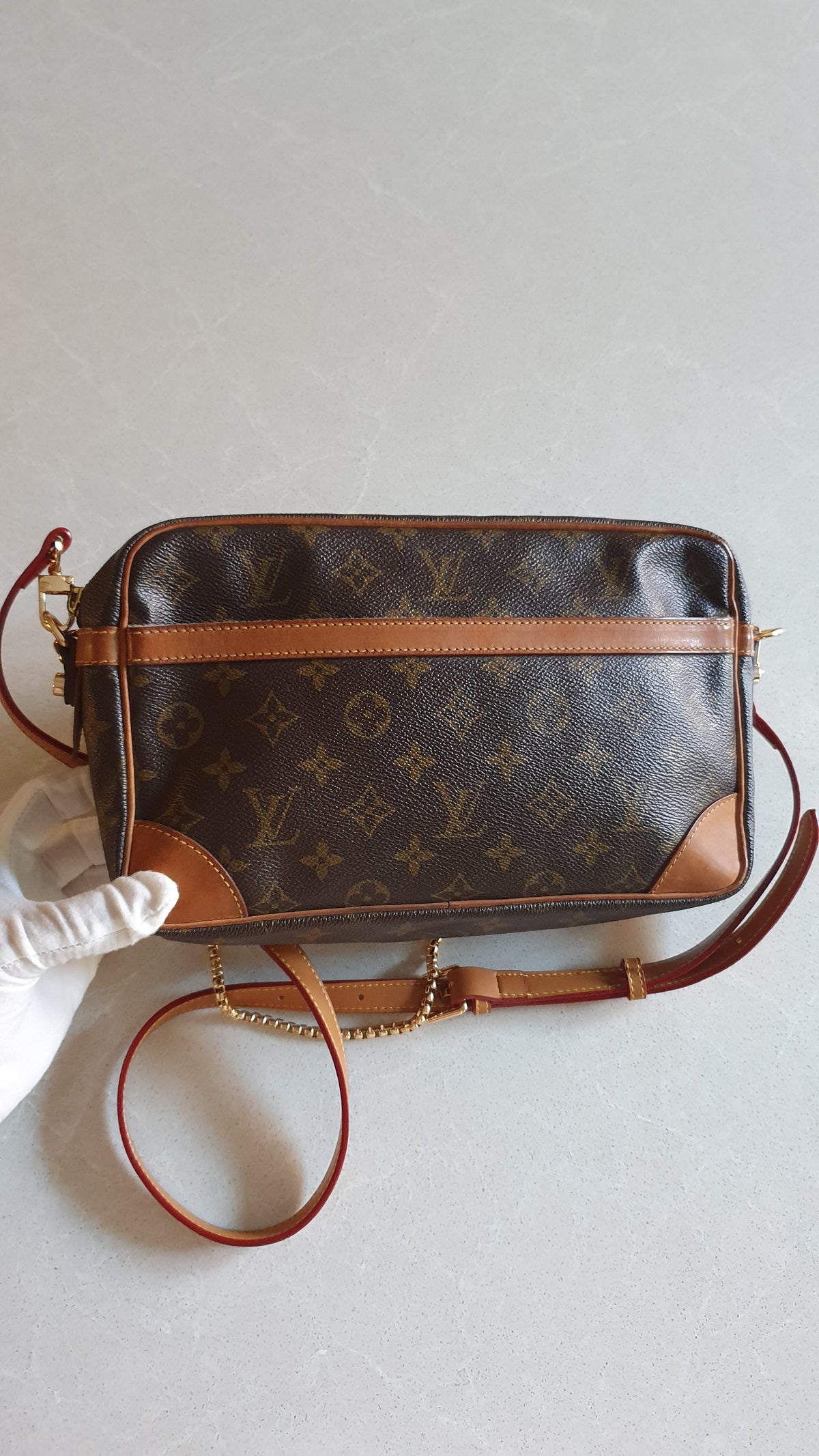 Authentic Vintage Louis Vuitton (2) Upcycle Purse with Strap & Chain