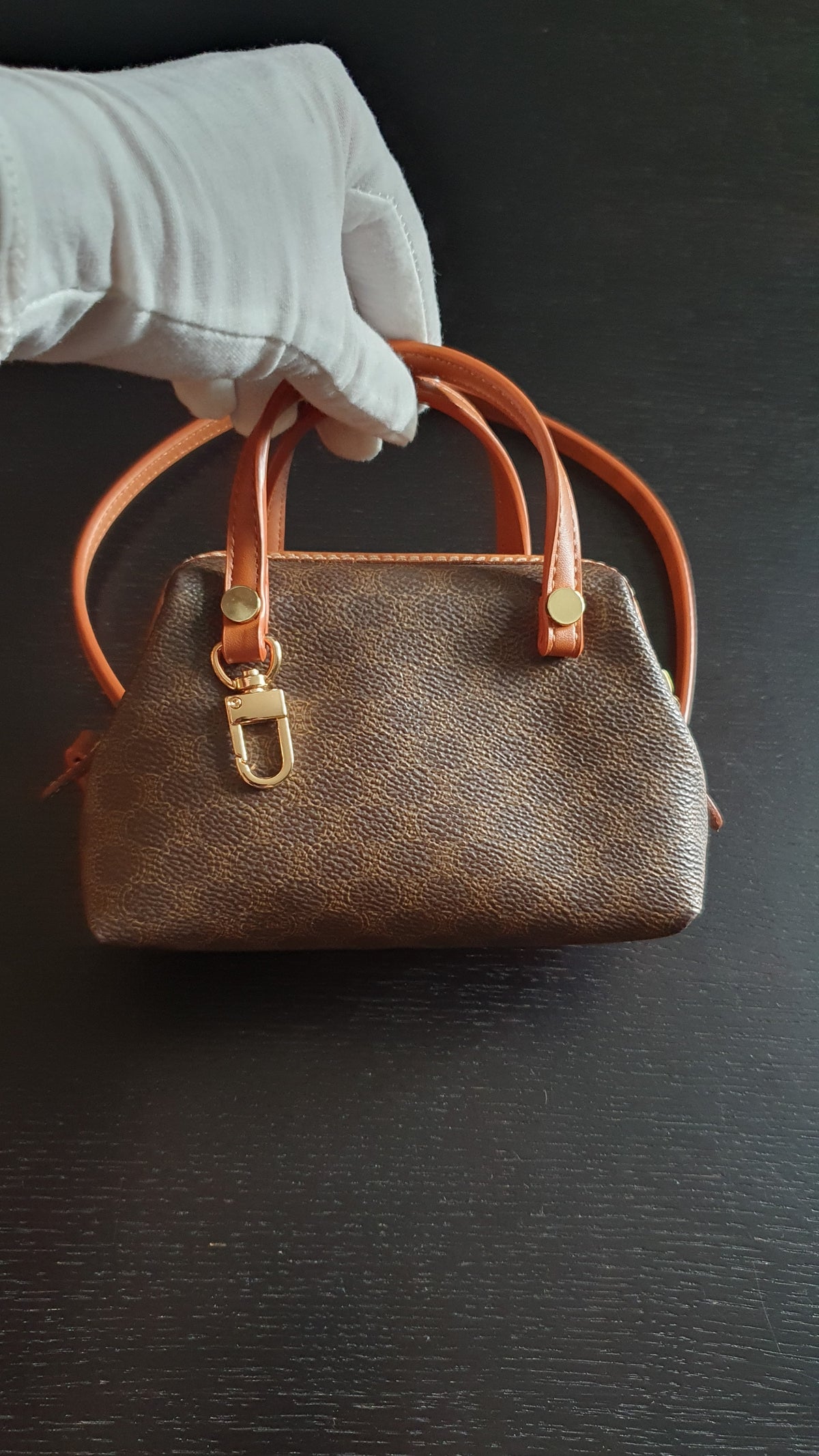 Authentic Vintage Celine Upcycle Small Brown Purse with Straps