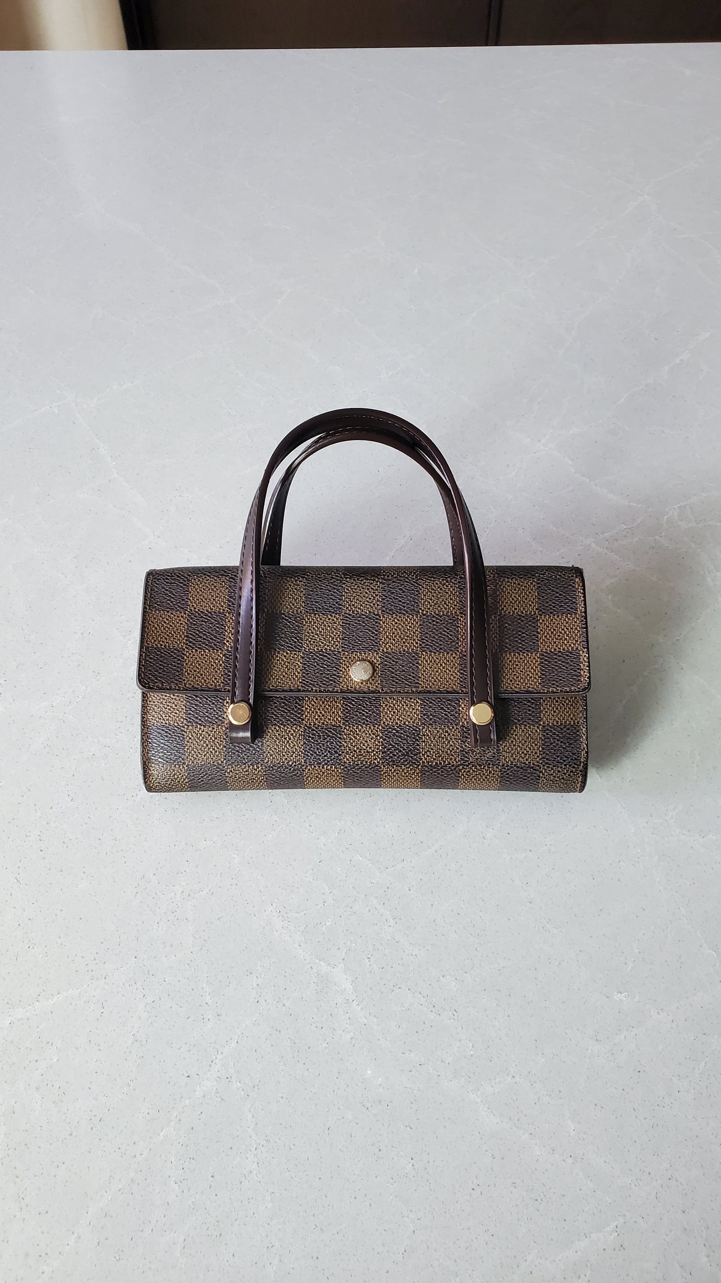 Authentic Vintage Louis Vuitton Upcycle Brown Damier Wallet with Straps