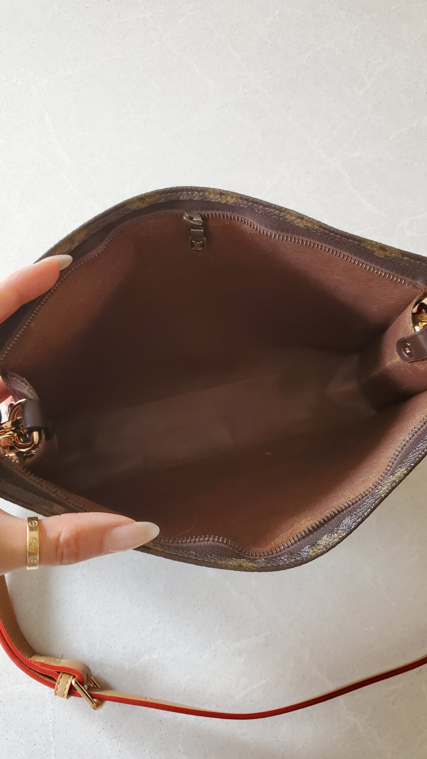 Authentic Vintage Louis Vuitton Upcycle Toiletry Pouch with Chain & 2 Straps (with insert)